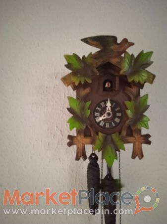 Ρολόι τοίχου ξύλινο μηχανικό με κτύπο και κούκο. - Mesa Geitonia, Лимассол