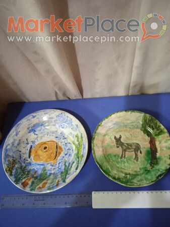 Δύο ζωγραφισμένα πιάτα εξωτερικά με λούστρινη. - 1.Лимассола, Лимассол