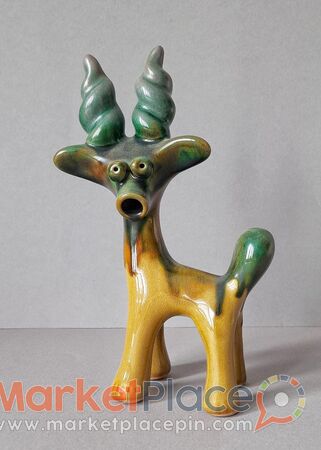 Figurine goat majolica vasilkovsky majolica factory ussr 1960 - Paphos, Пафос