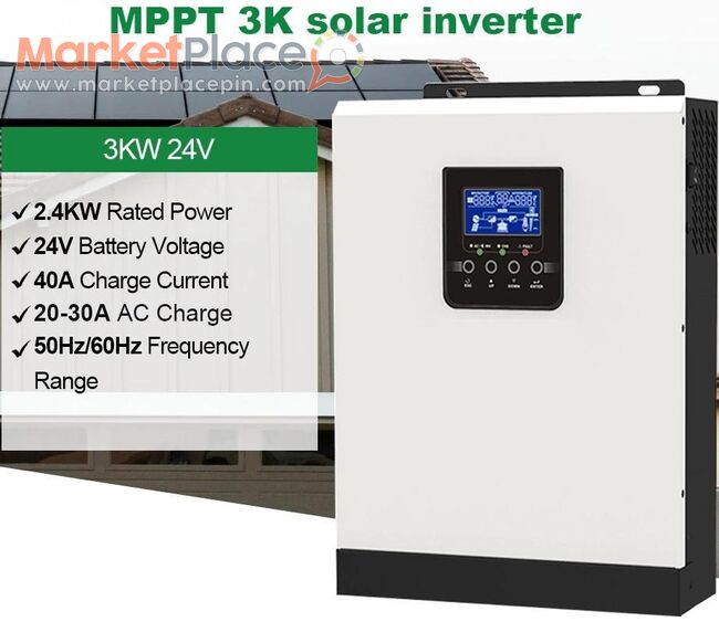 24V 2400W Hybrid Solar Inverter 40A MPPT - Alaminos, Larnaca