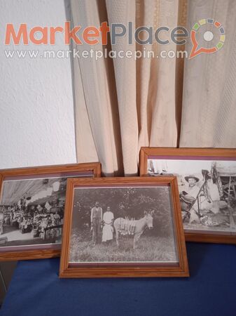 3 παλιές φωτογραφίες σε ξύλινη κορνίζα. - 1.Limassol, Limassol